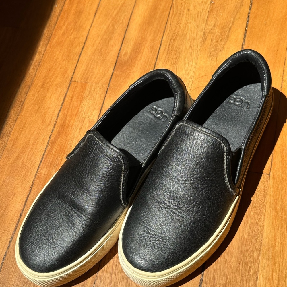 UGG Women’s Black Leather Slip-Ons